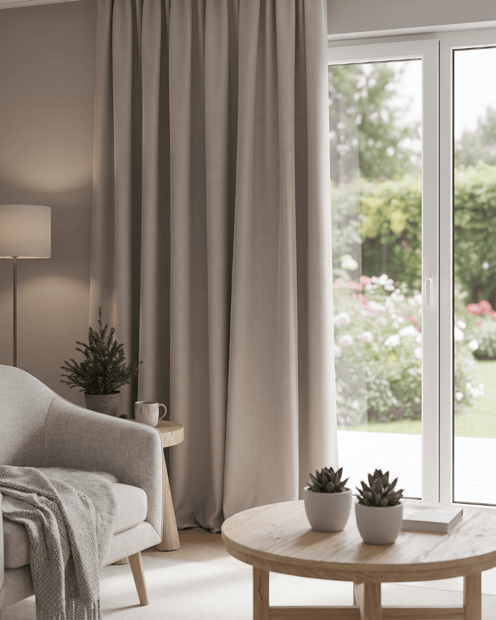 NOVA – Wave-Verdunkelungsgardine, Hellbeige – wavegardin